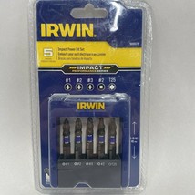 QTY 1 - Irwin 5 piece Impact Power Bit Set #1&2&3 PHILLIPS # 2 SQ LGO2 - £4.03 GBP