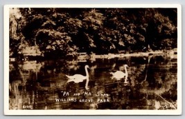 RPPC Williams Grove Park PA Pennsylvania &quot;Pa And Ma&quot; Swan Postcard V21 - £7.86 GBP