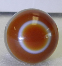 #17945m Nice Small Vintage Handmade Faceted Bull&#39;s Eye Agate Marble .56 Inches - $26.23