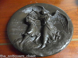 Jacob and the Angel plate, Rhodes Studio, hand cast in fused bronze , 9&quot; [am] - £51.45 GBP