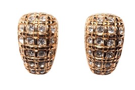 Vintage Swarovski Clip on Gold tone Earrings - £103.53 GBP