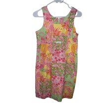 Lilly Pulitzer Girls Size 16 Shrimp Cocktail Sleeveless Tank Shift Dress Bow - $32.18