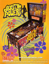 Austin Powers Pinball FLYER Original 2001  Groovy Yeah Baby Mike Myers U... - $23.75