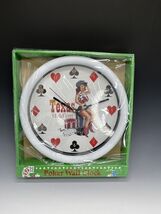 Texas Hold&#39;em Wall Clock Plastic 10.5” Poker Game - $25.75