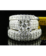 Diamond His Her Engagement Trio Ring Sets 14K Yellow Gold Plated Real 92... - $159.98
