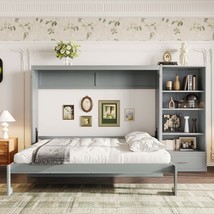 Queen Murphy Wall Bed: Foldable with Adjustable Storage &amp; Shelf - $19,109.99 MXN