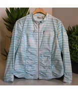 Zenergy striped cloudy striped print light zip up Women’s Size M Medium - $39.92 CAD
