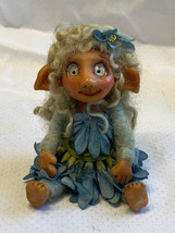 Vtg Fairies Art Doll by Lori Schroeder Curly Hair Blue Eyes Pixie Elf Fairy - £47.77 GBP