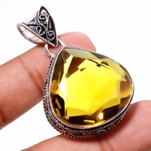 Lemon Topaz Vintage Style Gemstone Handmade Ethnic Pendant Jewelry 2.10&quot; SA 2214 - £4.71 GBP