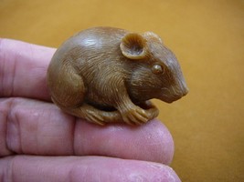 (tb-mouse-5) little tan pet Mouse Tagua NUT palm figurine Bali carving l... - $46.98