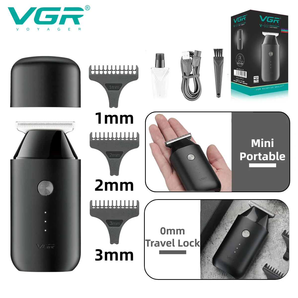 Er mini hair trimmer t blade hair clipper household beard trimmer wireless portable 0mm thumb200