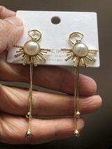 Libeika Earring Korean Style Silver 925 Sun Stud earrings Pearl Gold Rhinestone - £6.09 GBP