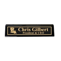 Desk Wedge Name Plate - PERSONALIZED - Louisiana - 11 Inches - Cajun (Bl... - $43.11