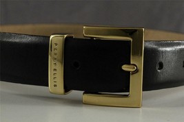 Gently Used Designer Dress Belt PERRY ELLIS Black Leather Men&#39;s Size M - £10.96 GBP