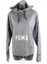 PUMA Women&#39;s Fushion Hoody Relaxed Fit Sweater Gray Pink Puma Logo New Large - £20.77 GBP