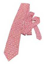 Vineyard Vines Mens Necktie 100% Silk Pink Buoy Print Nautical Ocean Sai... - $14.80