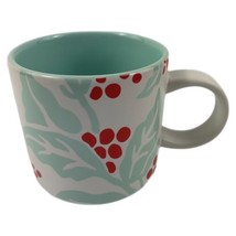 Starbucks 2018 Christmas Holly &amp; Berries Mug Matte 12 oz Coffee Cup Mint Green  - £15.46 GBP