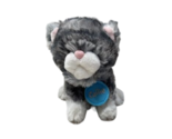 Gund Justice Pet Shop Callie plush gray cat kitten blue glitter sparkle ... - $9.89