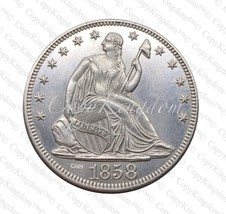 1858 O Seated Liberty Half Dollar Rare Key Date COPY coin - $14.99