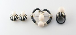 Chalcedony and Diamond 18k Yellow Gold Jewelry Set w/ Ring, Earrings, and Brooch - £6,770.64 GBP