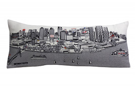 35" White Detroit Daylight Skyline Lumbar Decorative Pillow - $2,918.70 MXN