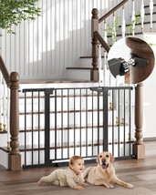 29.7-51.5 Baby Gate Extra Wide, Safety Dog Gate For Stairs Easy Walk Thru Auto - $90.99