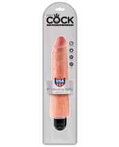 King Cock 9&quot; Vibrating Stiffy - Flesh - $49.59