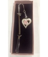 Sweet Sixteen (16) Metal Bookmark With Plastic Hanging 16 Charm In Heart... - $11.29