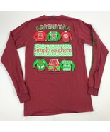 SIMPLY SOUTHERN Tacky CHRISTMAS Sweater Party L/S T-Shirt Ugly BRICK RED... - £12.85 GBP