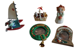 Lot Of 5 Hallmark Cat Kitty Feline Ornaments Picture Frame Sail Boat Basket - $350.34 MXN