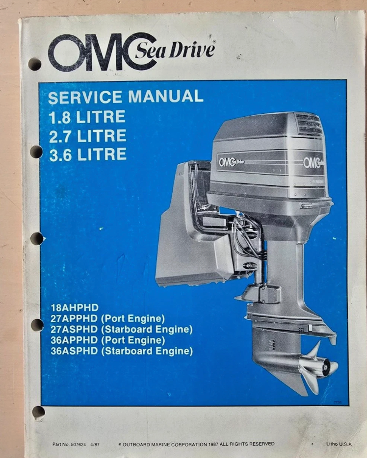 1987 OMC SEA DRIVE 1.8 2.7 3.6 Service Shop Manual LV P/N 507624 - $17.98