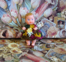 Hand Crochet Dress For Barbie Baby Krissy Or Same Size Dolls #151 - £9.40 GBP