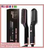 2022 Hair Straightener Brush Beard Straightener Brush Multifunctional Straighten - £15.12 GBP