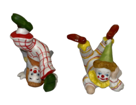 Tumbling Clowns Lot of 2 Lefton Porcelain Circus Parades Kids Parties Figurines - £11.82 GBP