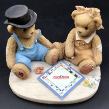 2000 Cherished Teddies Jerald &amp; Mary Ann Playing Monopoly Figurine 811742 - £7.44 GBP