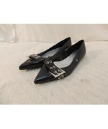 Thalia Sodi Heels Women&#39;s 6.5 Wide Low Heel Black Silver Buckle Design 5... - $301.78 MXN
