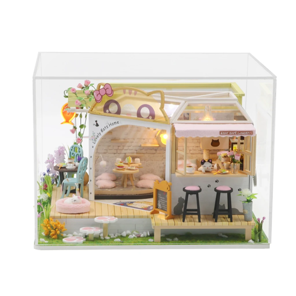 DIY Miniature Dollhouse with Furniture Kit with LED Light &amp; Dustproof Cover - £40.25 GBP