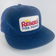 Resers Fine Foods Corduroy Snapback Trucker Hat Cap Vtg Broken Strap K Products - £20.36 GBP