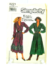 Simplicity Sewing Pattern #8221 Misses Dress Size KK 8-14 1987 Uncut Easy to Sew - £5.11 GBP