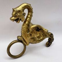 Antique Massive Bronze Furniture Element Wall Hanger Holder Gryphon Coll... - $288.00