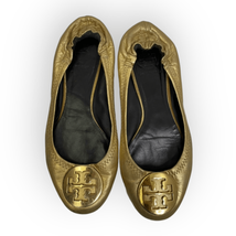 Tory Burch Minnie Ballet Flats in Gold Round Toe - £31.08 GBP