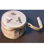 Wristlet bag pouch accessory purse silver gray mesh dragonfly zip round ... - $13.70 CAD