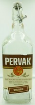 COLLECTIBLE GLASS ALCOHOL LIQUOR BOTTLE W/STOPPER UKRAINE &#39;PERVAK W/GARL... - €5,16 EUR