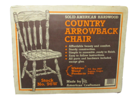 Solid American Hardwood-&quot;Country Arrowback Chair&quot; (Unfinished Kit) - £185.40 GBP