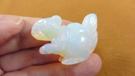 (Y-SQU-565) little white SQUIRREL gemstone gem STONE carving figurine sq... - $14.01
