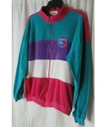 VTG SK SPORT 80&#39;s Velour Track Jacket Lake Tahoe is for Lovers Color Blo... - $24.25