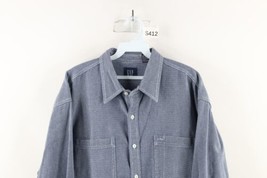 Vintage 90s Gap Mens Large Faded Houndstooth Heavyweight Button Shirt Cotton - £46.70 GBP