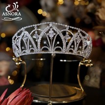 Luxury Bridal Tiaras Crown Baroque Full Cubic Zirconia Headwear Bridal Wedding H - £113.53 GBP
