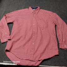 Tommy Hilfiger Pocket Shirt Adult Medium Red Check Button Up - $15.56