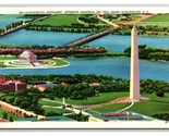 Washington Monument Jefferson Memorial Washington DC UNP Linen Postcard S25 - $2.92